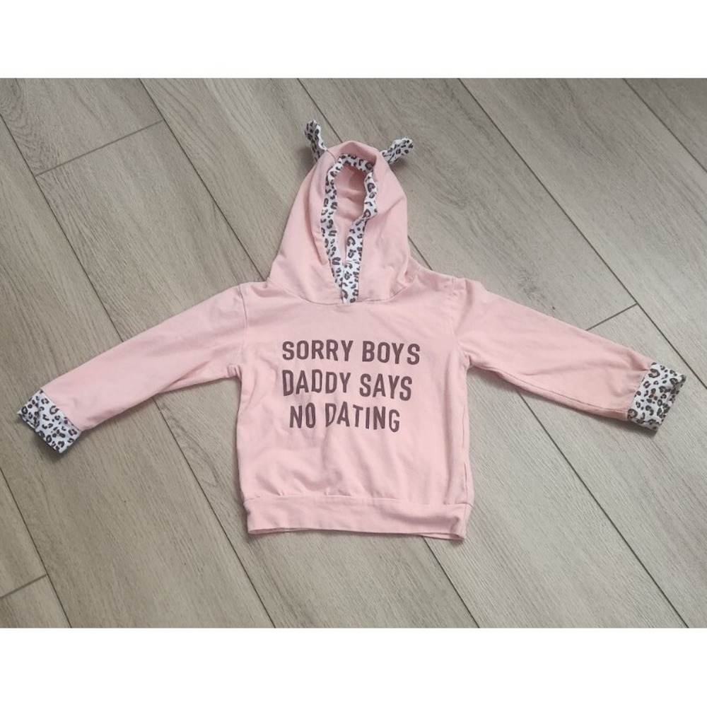 Pink daddy's girl hooded shirt with ears and leopard print  size 12 to 18 Months
